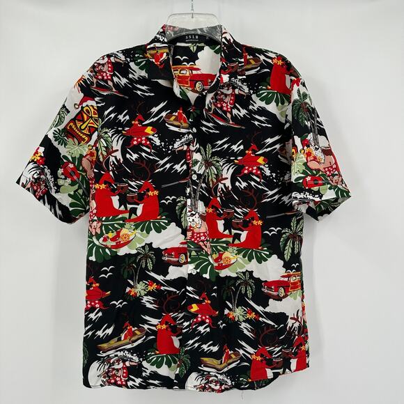 SSLR Other - SSLR Mens Hawaiian Christmas Shirt Holiday Aloha Santa Reindeer‎ Size M Festive